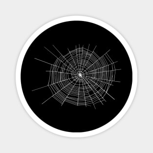 Spider Web, Expansive and Rugged, White on Black Magnet